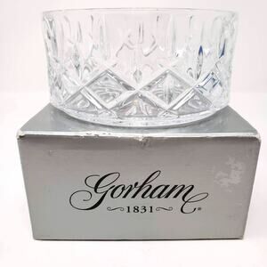 Gorham Crystal Candy Dish Bowl - 1999 Vintage Starburst Classic Holiday